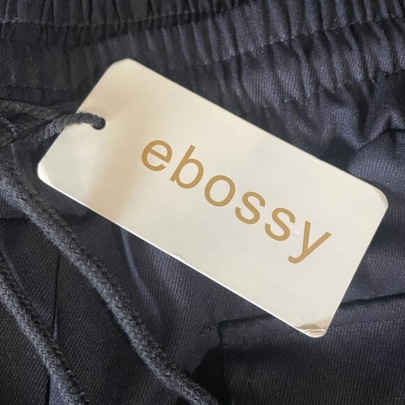 Ebossy Black Cargo Joggers Reflective Details Athleisure Urban Casual Gorpcore - Picture 2 of 13